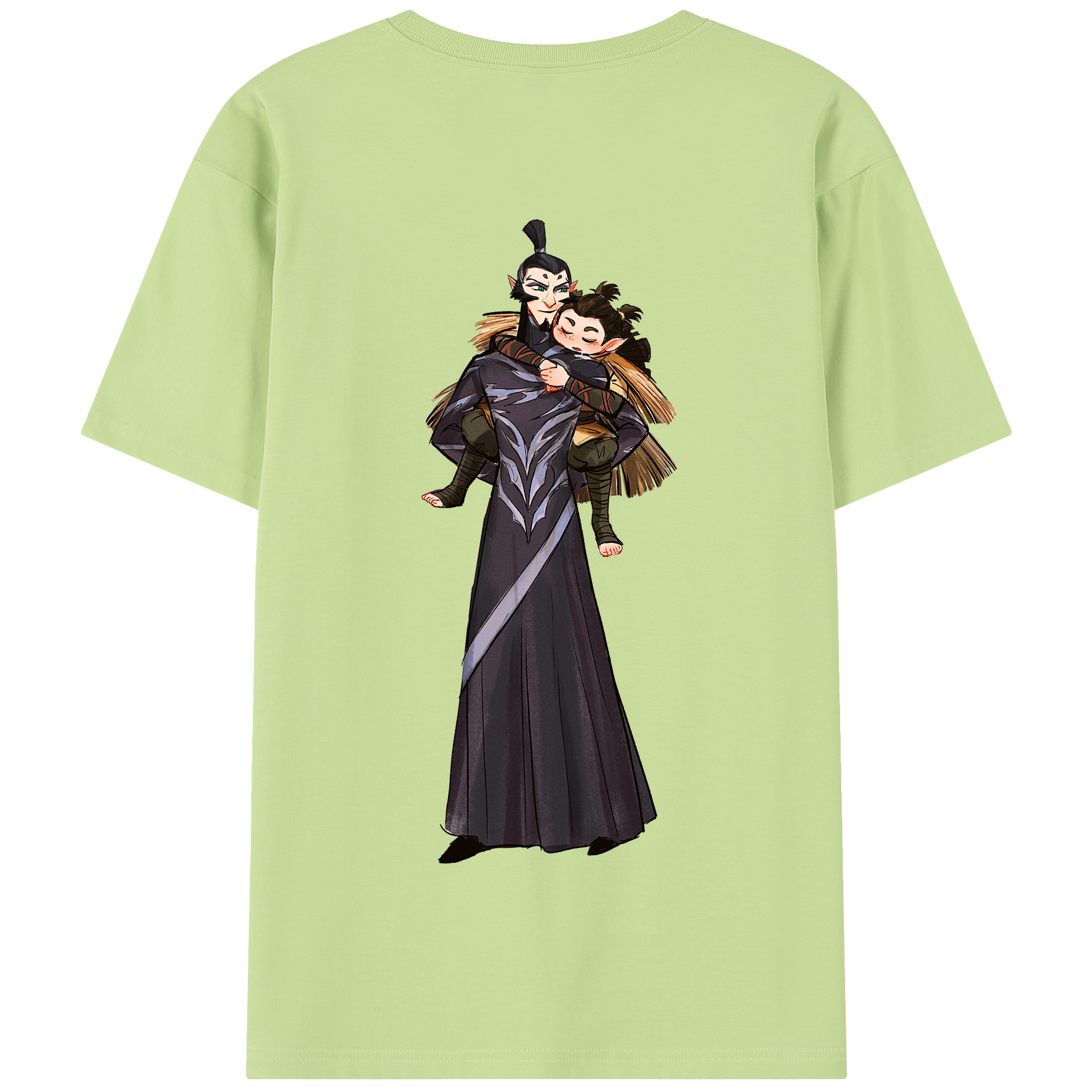 （画像用） Ne Zha 2 ナタ 魔童の大暴れ 綿100％半袖Tシャツ（背面プリント）
